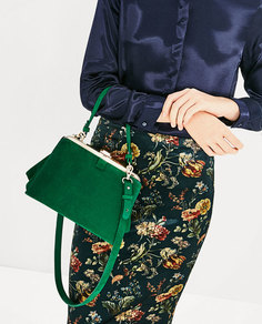 Мини-сумка из замши Zara
