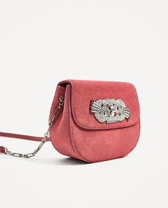 Кожаная сумка с декоративной деталью Zara