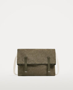 Сумка из ткани цвета хаки Zara