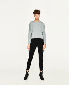 Футболка с лентами по бокам Zara