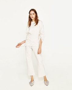 Топ с рукавами со сборкой Zara