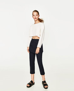 Укороченная толстовка с плетением Zara