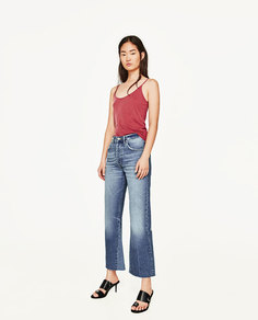 Топ из трикотажа в рубчик на бретелях Zara