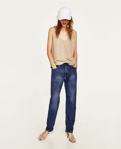Топ изо льна на бретелях Zara