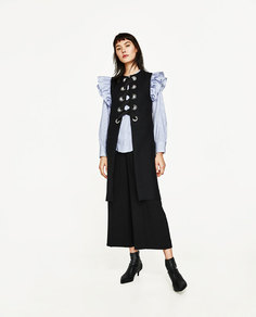 Длинный жилет с металлическими деталями Zara