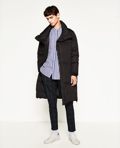 Пальто длинное стеганое Zara