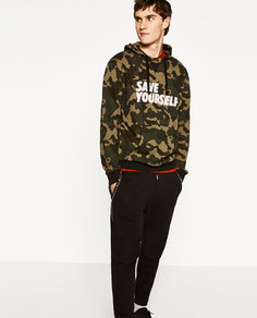 Толстовка с камуфляжным принтом Zara