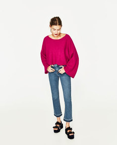 Укороченный свитер с широкими рукавами Zara