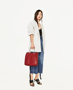 Мягкая сумка-шопер с металлическими ручками Zara