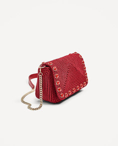 Сумка с плетеным узором и заклепками Zara