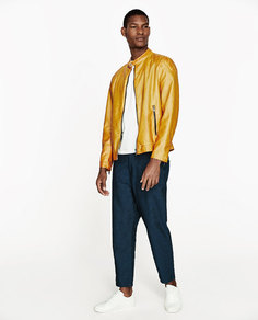 Куртка из искусственной кожи с воротником-стойкой Zara