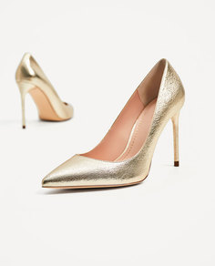 Золотистые туфли-лодочки Zara