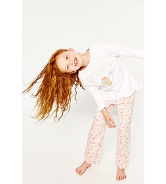 Пижама с цветочным принтом и надписью dream Zara