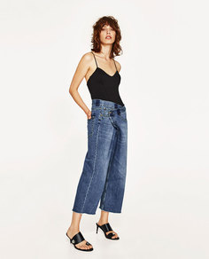 Кожаные сандалии на среднем каблуке Zara