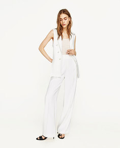 Брюки широкие струящегося покроя Zara