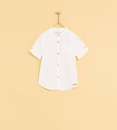 Рубашка с воротником-стойкой и текстурным узором Zara