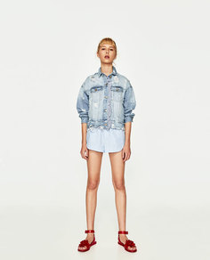Комбинированная куртка с деталью из поплина Zara