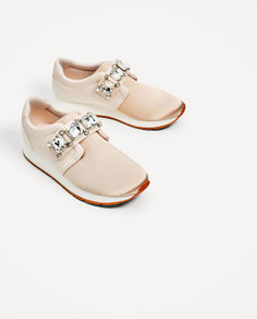 Кроссовки из атласа с декоративными деталями Zara