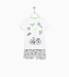 Пижама с принтом «велосипеды» Zara