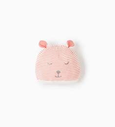 Шапка в полоску с вышивкой 'личико' Zara