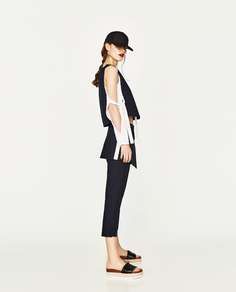 Кожаные сандалии со шнуровкой, на платформе Zara
