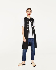 Длинный жилет с металлическими деталями Zara