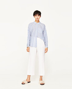 Рубашка в стиле oversize в полоску Zara