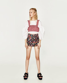 Короткий топ в клетку Zara