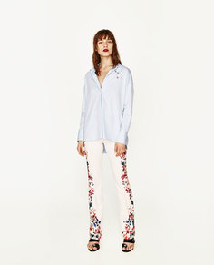Рубашка-поло с отделкой бусинами Zara