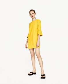 Платье с воланами на рукавах Zara