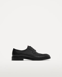 Черные кожаные туфли с деталью сзади Zara