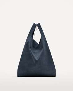 Синяя сумка из ткани Zara