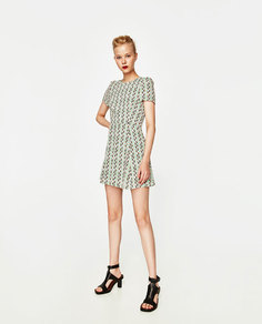 Платье с принтом «туканы» Zara