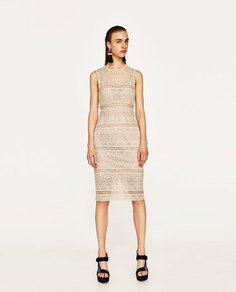 Кружевное платье-футляр Zara