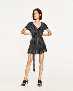 Короткий комбинезон в горошек Zara