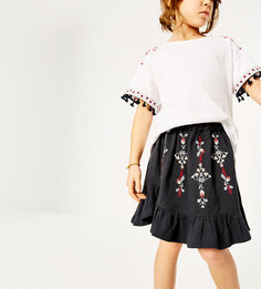 Футболка с вышивкой и кисточками Zara