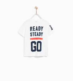 Футболка с надписью «ready steady» Zara