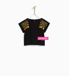 Топ с вышивкой Zara