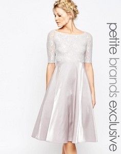 Кружевное платье миди для выпускного True Decadence Petite - Серый