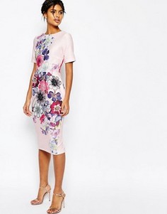 Фактурное платье‑футляр с цветочным принтом ASOS - Мульти