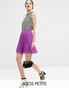 Мини-юбка в складку ASOS PETITE - Фиолетовый