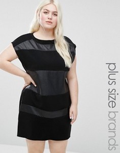 Цельнокройное платье с контрастными вставками Elvi Plus - Черный