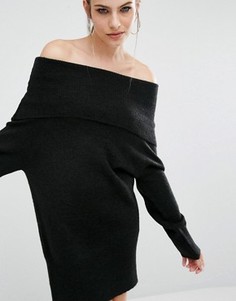 Вязаное платье-туника Kendall + Kylie Fuzzy - Черный