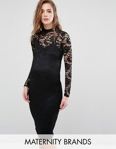 Кружевное облегающее платье для беременных Missguided Maternity - Черный