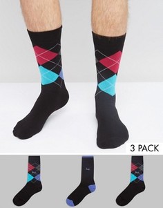 3 пары черных носков Pringle Waverley - Мульти