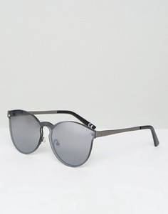 Круглые солнцезащитные очки с плоскими стеклами ASOS - Черный