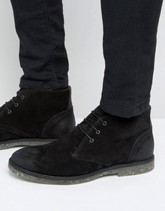 Замшевые ботинки чукка на шнуровке с подошвой в крапинку ASOS - Черный