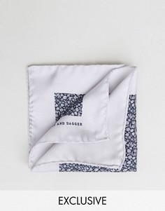 Шелковый платок для нагрудного кармана с цветочным принтом Heart & Dagger - Черный