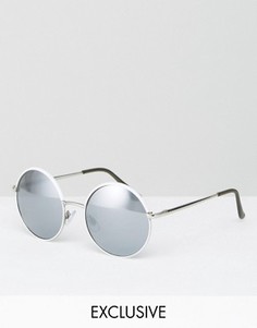 Круглые солнцезащитные очки с зеркальными стеклами Monki - Белый
