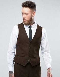 Жилет узкого кроя на основе шерсти Burton Menswear - Коричневый